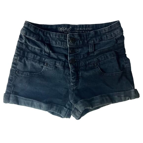 Mossimo Denim Women’s Jeans High Rise Short Shorts size 2 / 26, Dark Blue - Picture 1 of 9
